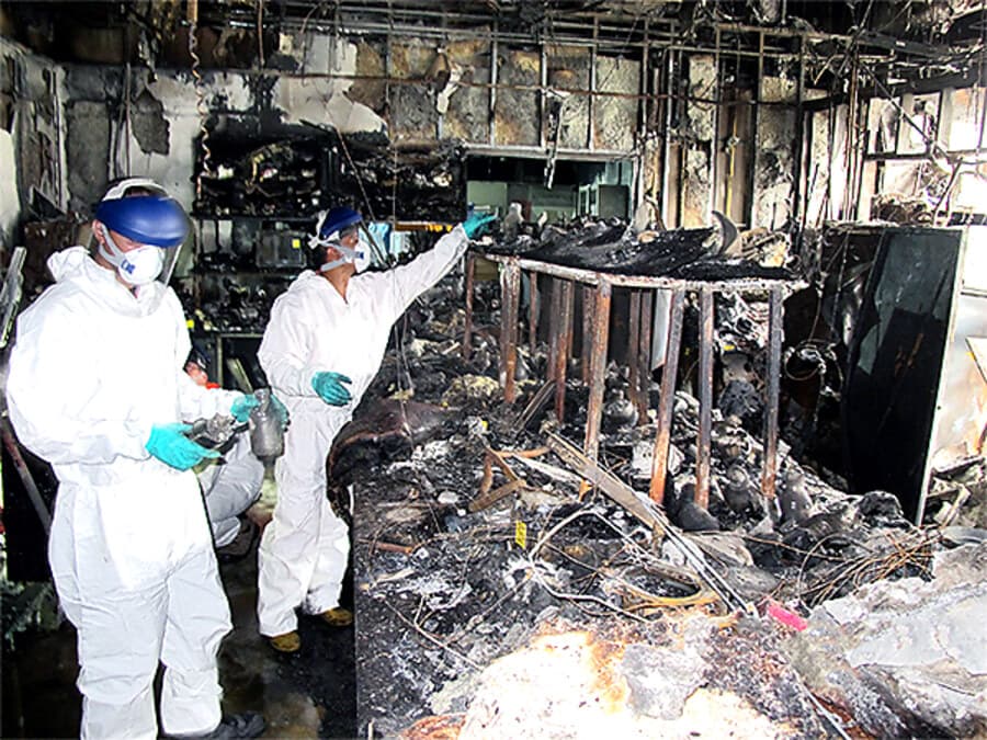 University laboratory after the fire