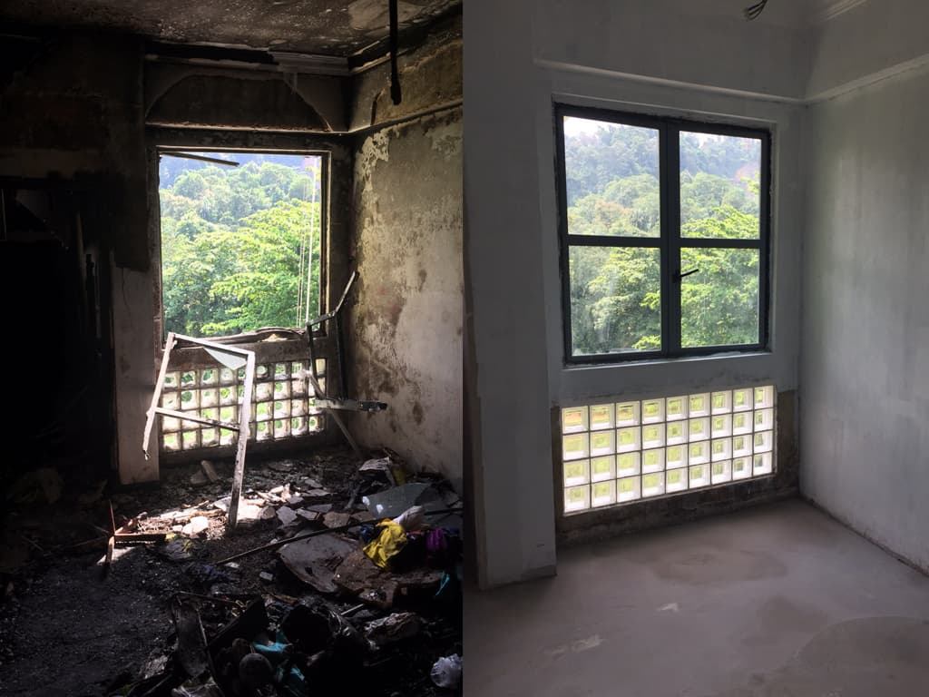 Residential smoke & soot removal project